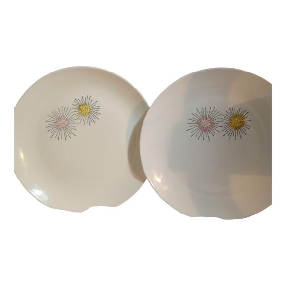 2 VTG Blue Ridge Pottery Plate Mid Century Modern Retro Decor ATOMIC BURST MCM - Picture 2 of 6